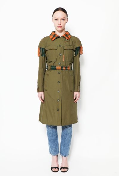 Courrèges 70s Couture Plaid Fringe Cargo Coat - 1