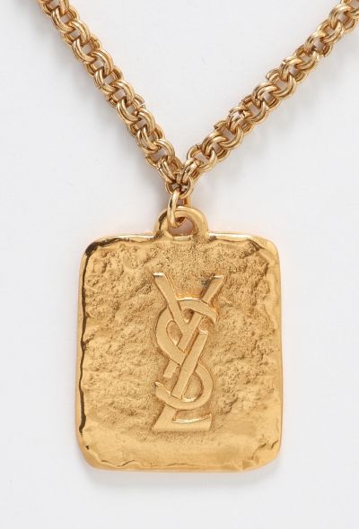 Saint Laurent Vintage Hammered Logo Sautoir - 2