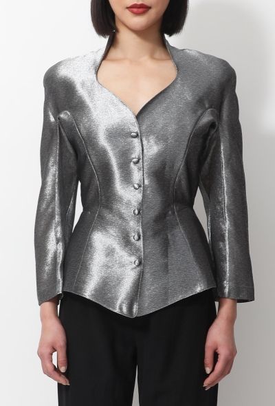 Thierry Mugler Vintage Metallic Peplum Top - 1