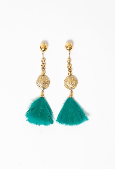 Feather Tassel Earrings - 1