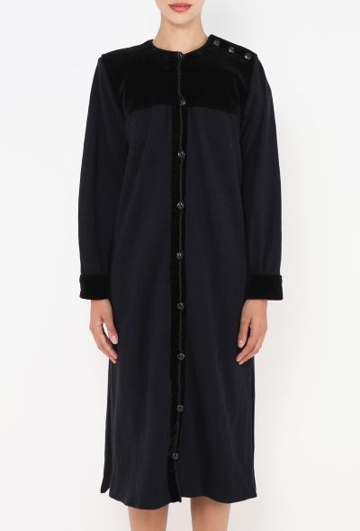 Saint Laurent Late '70s Velvet Trim Dress - 2