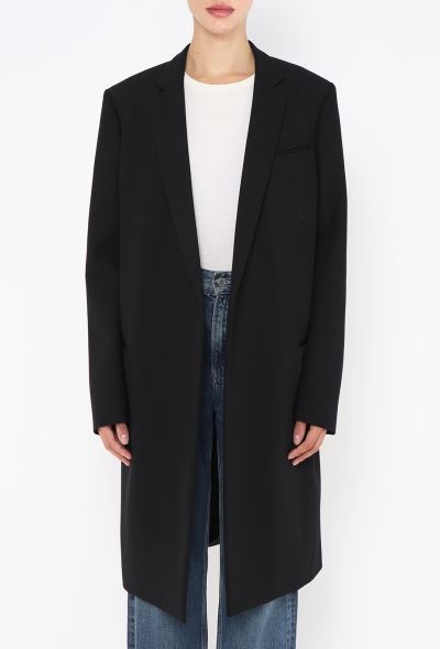 Céline Black Grain de Poudre Crombie Coat - 2