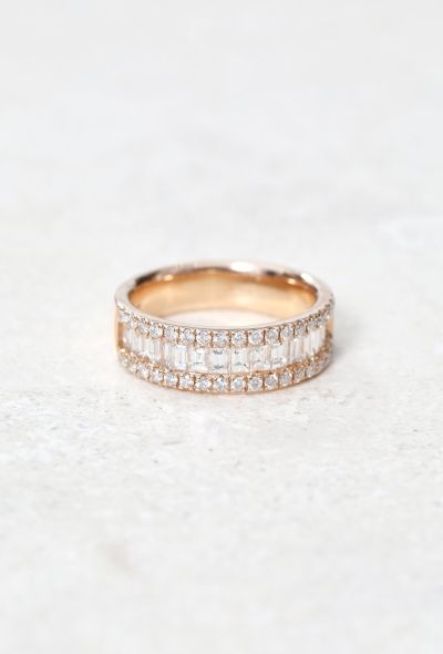 Vintage & Antique 18k Rose Gold & Diamond Band - 1