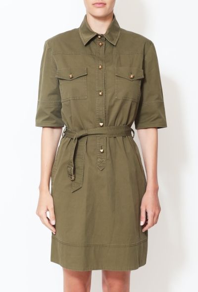 Valentino Khaki Belted Utility Dress - 2