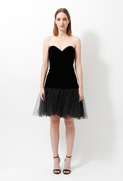 Saint Laurent 1988 Velvet Bustier Dress - 1