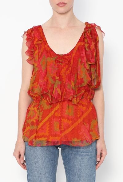 Dior 2006 Ruffled Chiffon Top - 1