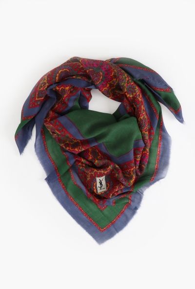 Saint Laurent '70s Floral Colorblock Scarf - 1