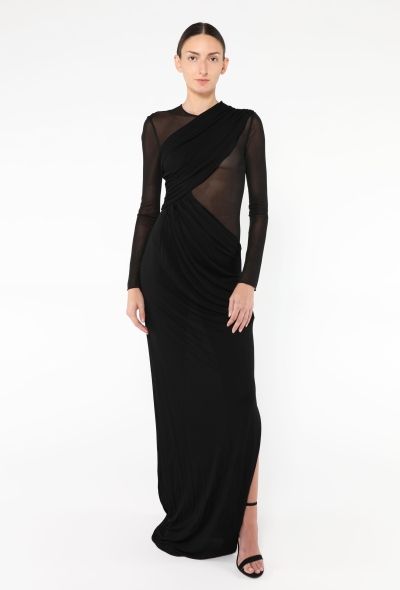 Saint Laurent F/W 2022 Draped Mesh Gown - 1