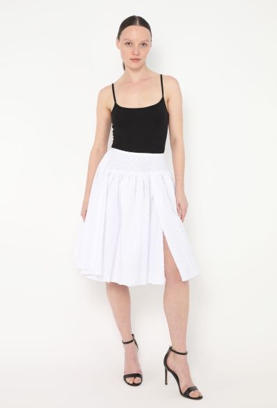 Alaïa Piqué Pleated Skater Skirt - 1
