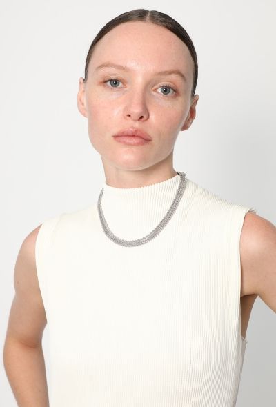 Vintage Fine Jewelry 18k White Gold Choker Necklace - 2