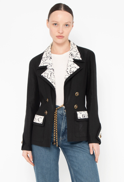 Chanel ICONIC S/S 1993 Graphic Trim 'CC' Blazer - 1