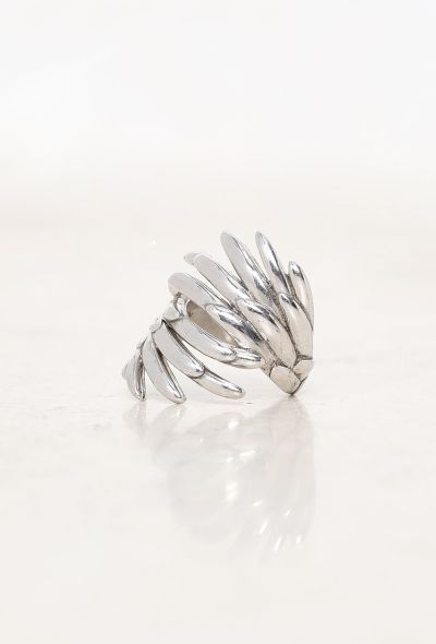 Vintage Fine Jewelry O.J. Perrin Silver Wing Ring - 1