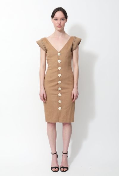 Dior 2009 Button Down Camel Dress - 1