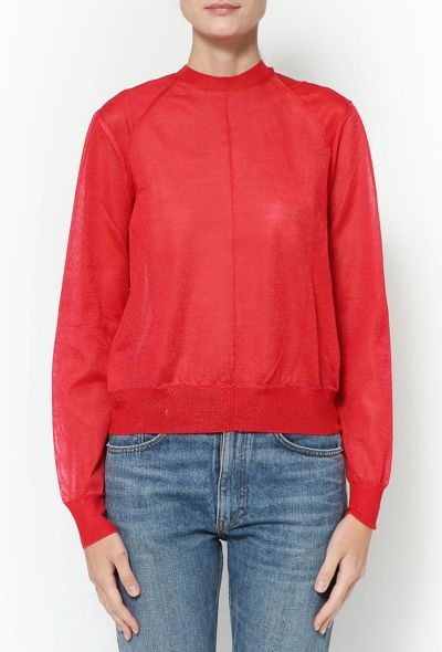 Céline Ribbed Trim Jersey Top - 1