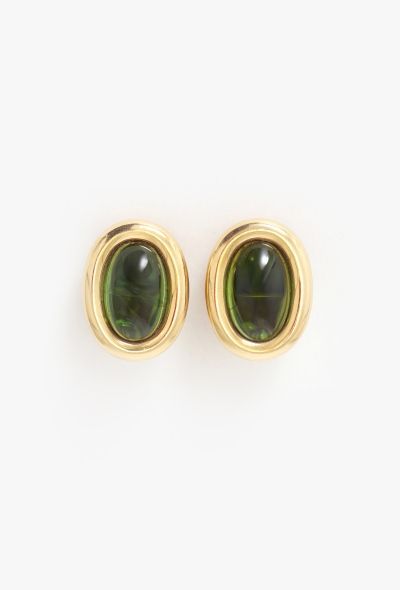 Vintage Fine Jewelry Poiray 18K Yellow Gold & Peridot Clip Earrings - 1