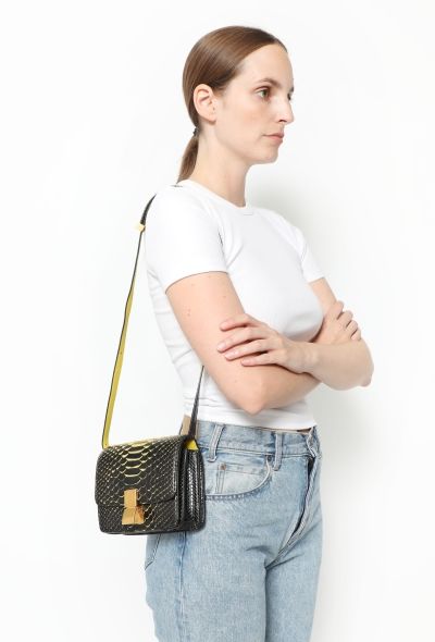 Céline Mini Classic Box Black and yellow Python Bag - 2