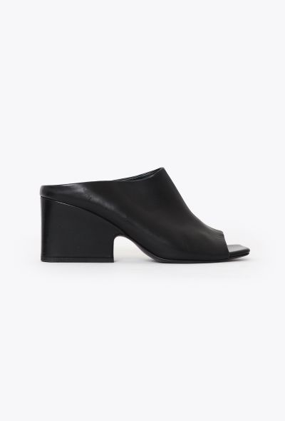 Céline Sculpted Heel Leather Mules - 1