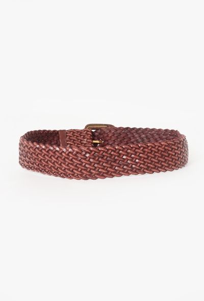 Saint Laurent '90s Braided Snakeskin Belt - 2