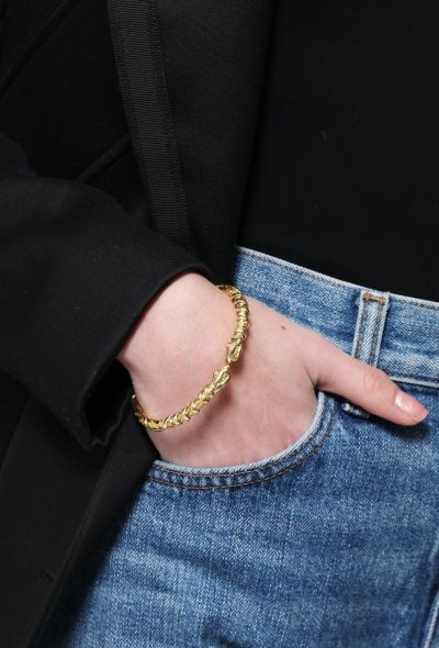 Vintage Fine Jewelry 18k Yellow Gold Snake Bracelet - 2