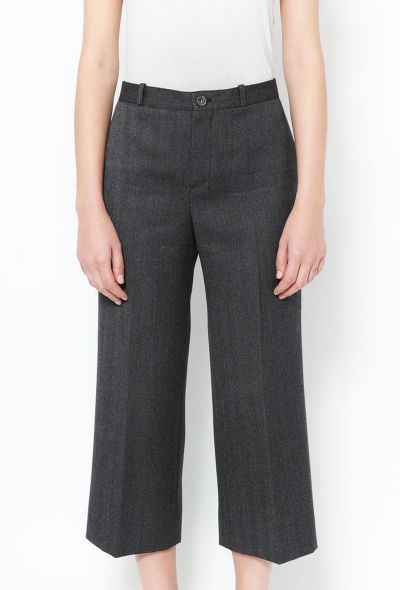 Balenciaga 2017 Cropped Herringbone Wool Trousers - 2