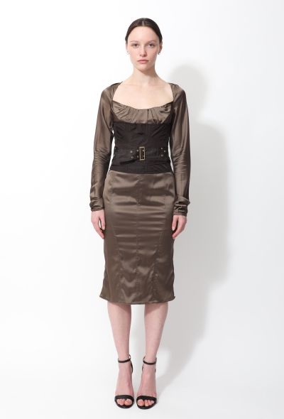 Gucci F/W 2003 Corset Belted Dress - 1