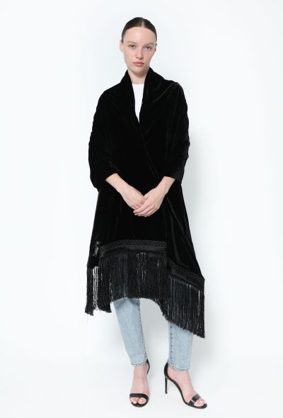 Saint Laurent Tom Ford F/W 2001 Velvet Tassel Shawl - 1