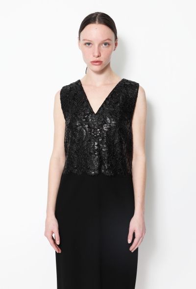 Balenciaga Lacquered Lace Cocktail Dress - 2