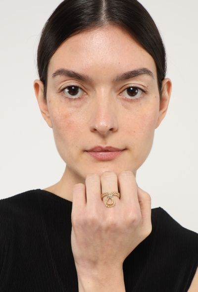 Vintage Fine Jewelry 18k Yellow Gold, Platinum & Diamond Twisted Ring - 2