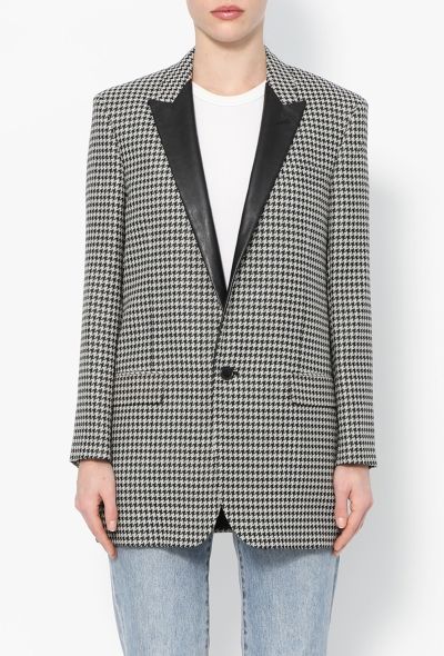 Saint Laurent S/S 2014 Houndstooth Blazer - 1
