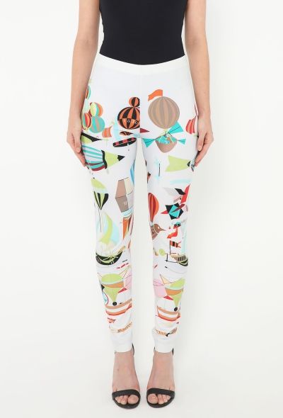 Hermès Vintage 'Les Folies du Ciel' Printed Leggings - 2