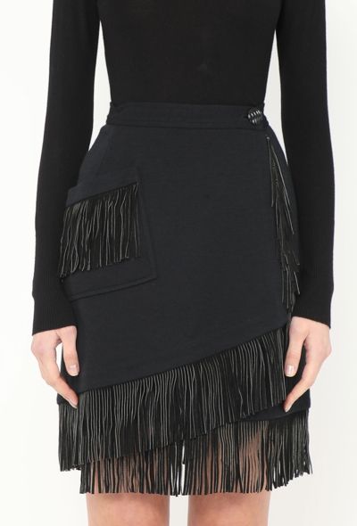 Saint Laurent F/W 1992 Asymmetrical Fringe Skirt - 1