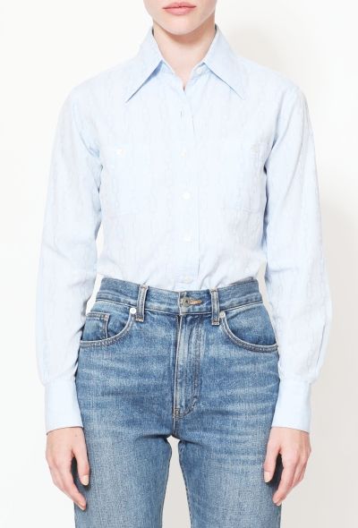 Céline ‘70s Chainlink Triomphe Cotton Shirt - 2