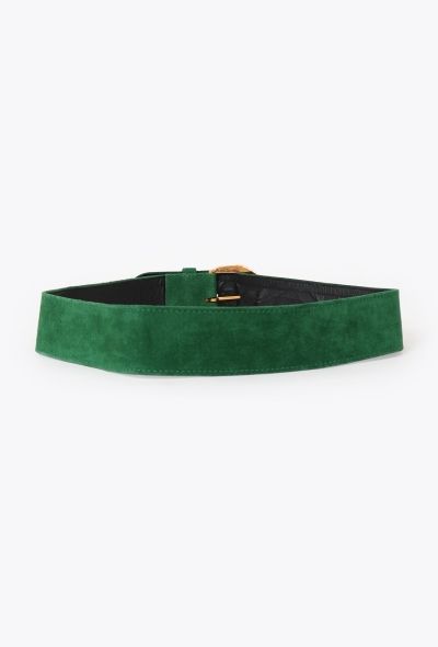Saint Laurent Vintage Metallic Suede Belt - 2