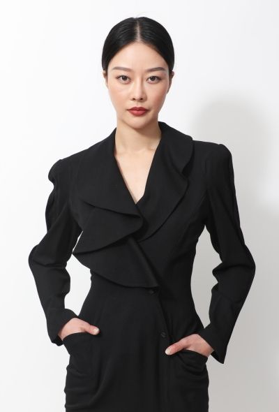 Thierry Mugler Vintage Ruffled Smoking Dress - 2