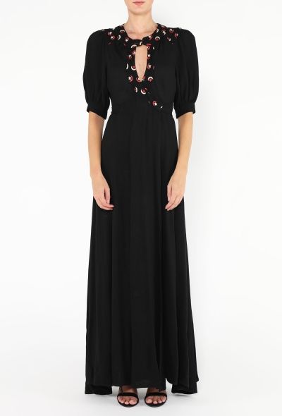 Ossie Clark '70s Embroidered Moss Crêpe Dress - 2