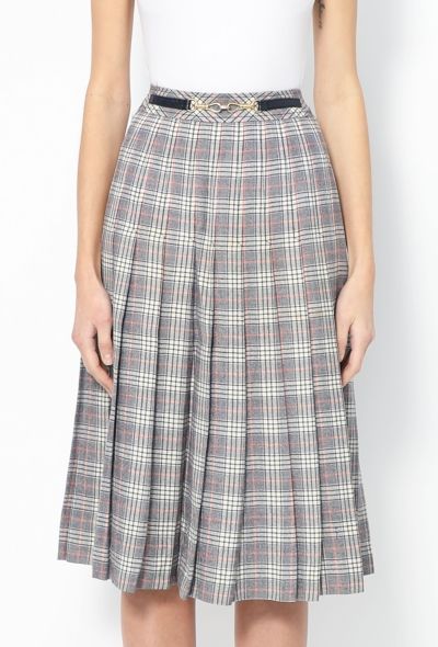Céline '70s Pleated Horsebit Skirt - 2