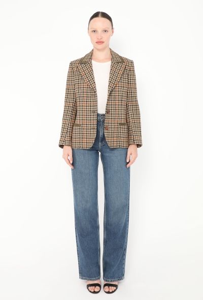 Céline '70s Suede Trim Houndstooth Blazer - 2