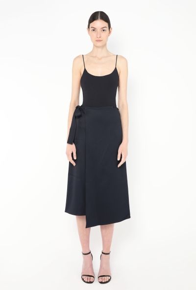 Céline Twill Belted Wrap Skirt - 1