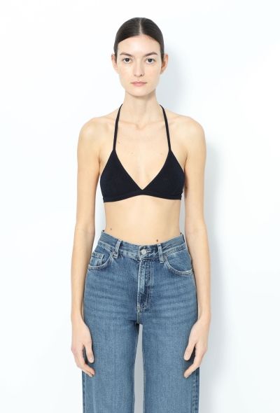 Chanel 1995 Navy Ribbed Bralette - 1