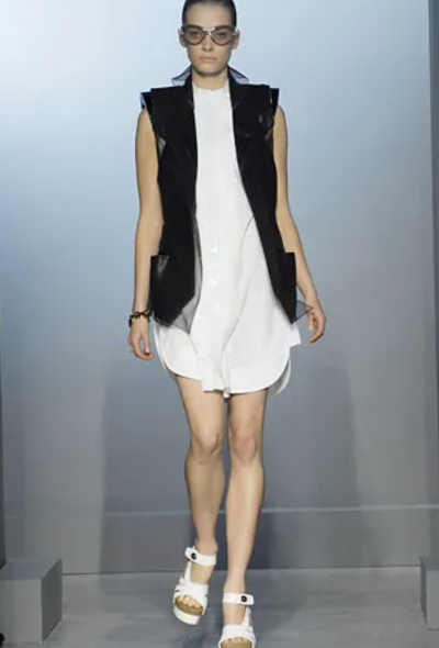 Balenciaga S/S 2007 Cotton Tuxedo Dress - 2