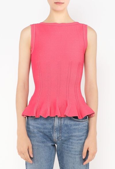 Alaïa Piqué Peplum Top - 1