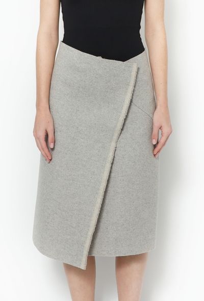 Céline Asymmetrical Wool Wrap Skirt - 2