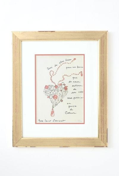 Saint Laurent RARE 1990 Cœur de YSL Lithography - 1