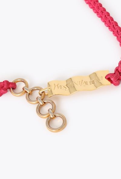 Saint Laurent Vintage Metallic Braided Cord Belt - 2