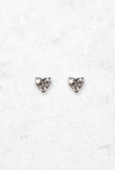 Vintage Fine Jewelry 18k Gold & Heart-Shaped Diamond Studs - 1