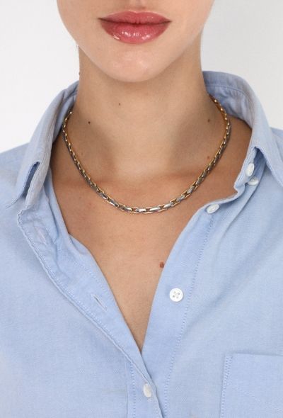 Vintage Fine Jewelry Two-Tone 18K Gold Chain Necklace - 2