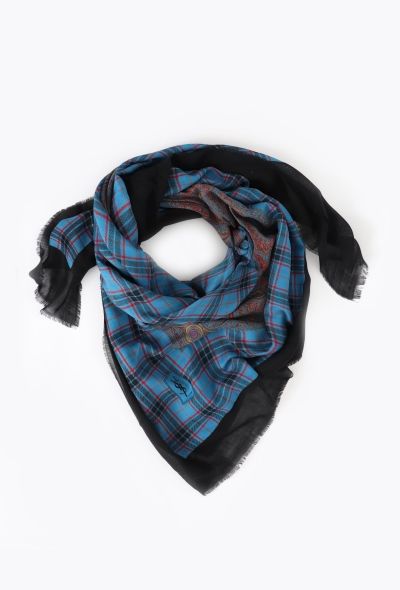 Saint Laurent '70s Paisley Checkered Scarf - 1
