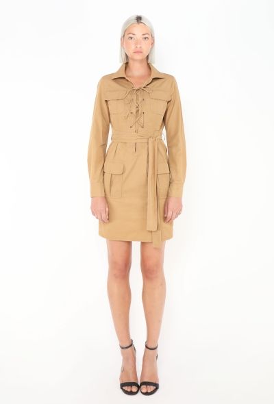 Saint Laurent Belted Gabardine Safari Dress - 2
