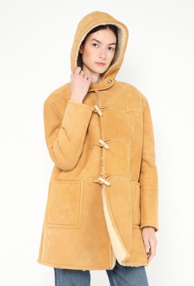 Céline 2019 Hooded Shearling-Lined Toggle Coat - 2