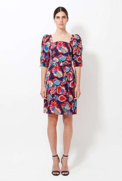 Saint Laurent 1981 Fish Print Belted Dress - 1